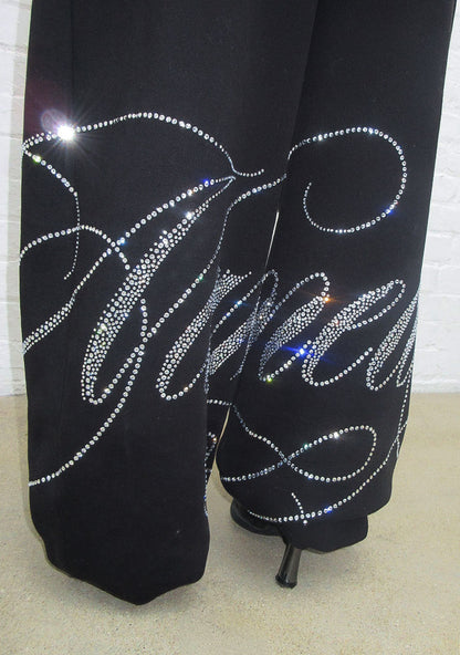 ENEMY RHINESTONE SWEATPANTS BLACK