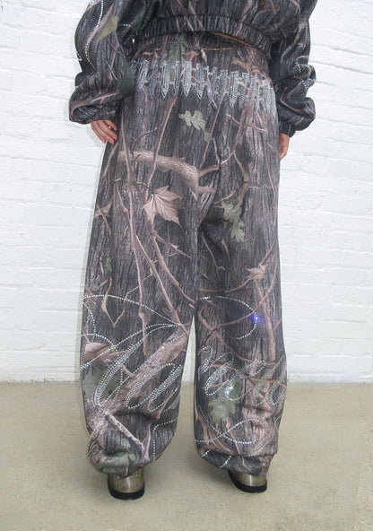 ENEMY RHINESTONE SWEATPANTS TREE CAMO