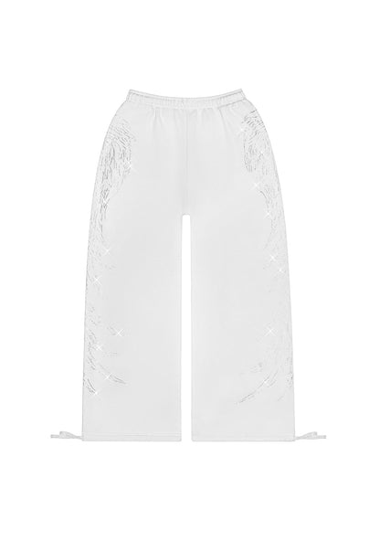 FALLEN RHINESTONE OVERSIZED SWEATPANTS WHITE