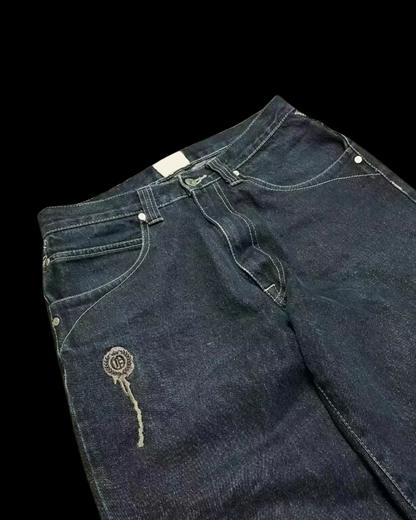 'SKULLY' WIDE LEG JEANS