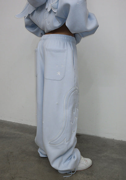 STITCH WINGS OVERSIZED SWEATPANTS BABY BLUE (DETACHABLE WINGS)