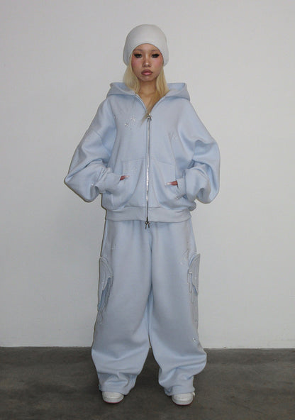 STITCH WINGS ZIP HOODIE BABY BLUE (DETACHABLE WINGS)