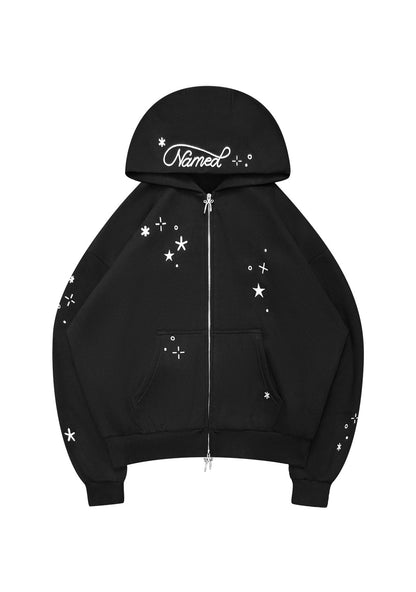 STITCH WINGS ZIP HOODIE BLACK (DETACHABLE WINGS)
