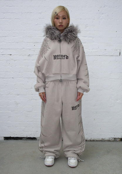 FALLEN STUDDED OVERSIZED SWEATPANTS BONE