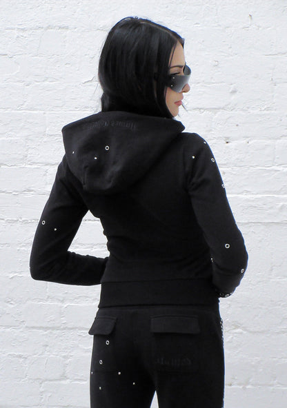KNIGHT STUDDED FITTED PANTS BLACK