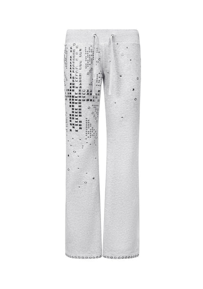 KNIGHT STUDDED FITTED PANTS GREY MARL