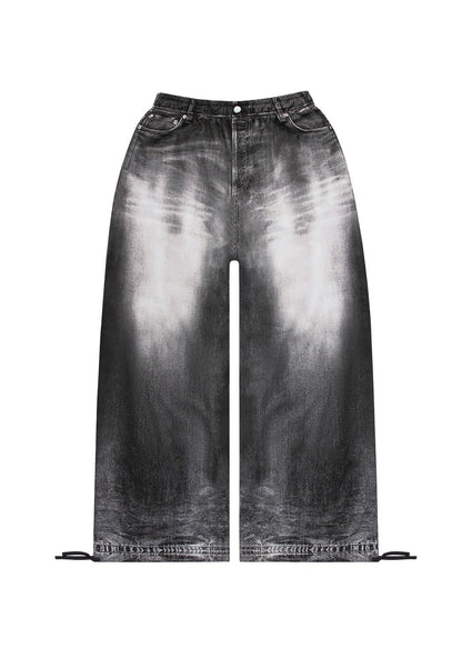 OFF GRID DENIM EFFECT OVERSIZED SWEATPANTS WASHED BLACK