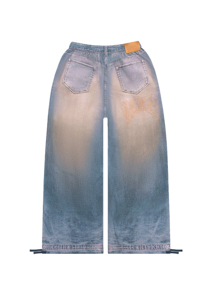 OFF GRID DENIM EFFECT OVERSIZED SWEATPANTS WASHED BLUE