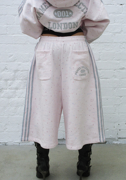 MALFUNCTION SPORTY OVERSIZED SWEATSHORTS BABY PINK