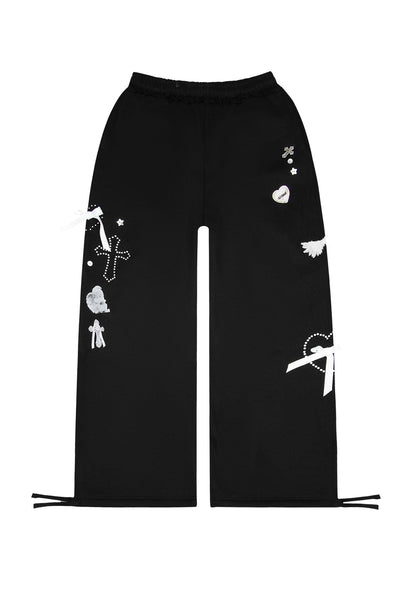 WHISPER OVERSIZED SWEATPANTS BLACK