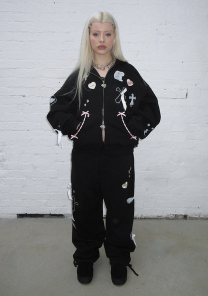 WHISPER OVERSIZED SWEATPANTS BLACK