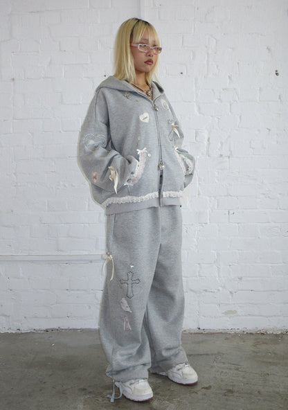 WHISPER OVERSIZED SWEATPANTS GREY MARL